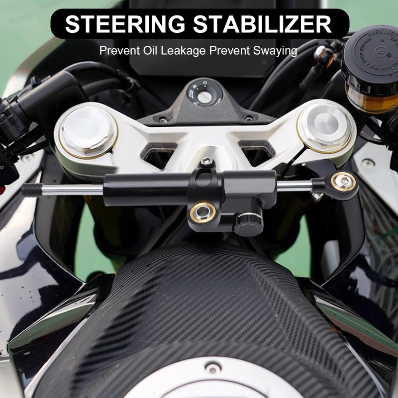KIMISS Steering Damper With Bracket, Aluminum Universal Motorcycle Steering Damper Stabilizer Linear Reversed Safety Control - Image 4